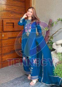 Embroidered French Crepe Ethnic Suit Set