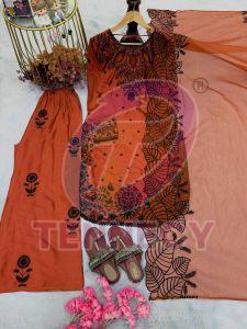 Fancy Satin Rayon Plazzo Set