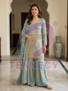 Fandy Sequins Embroidered Palazzo Suit Set