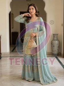 Fandy Sequins Embroidered Palazzo Suit Set