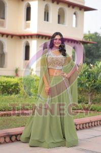 Faux Georgette Bridal Lehenga Set