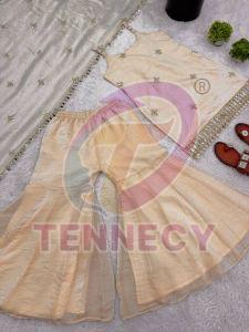 Fendy Silk Mirror Work Sharara Set