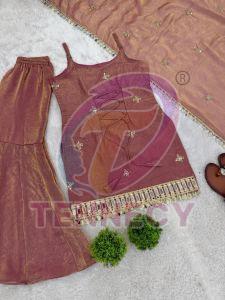 Fendy Silk Mirror Work Sharara Set