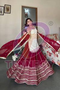 Fendy Silk Sleeveless Kurti Lehenga Set