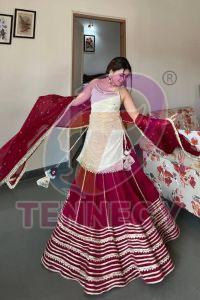 Fendy Silk Sleeveless Kurti Lehenga Set