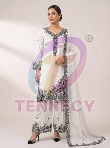 French Crepe Palazzo Suit With Dupatta