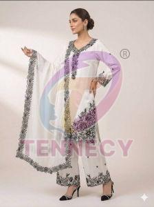 French Crepe Palazzo Suit With Dupatta