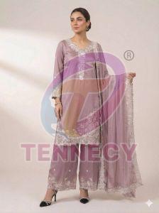 French Crepe Palazzo Suit With Dupatta