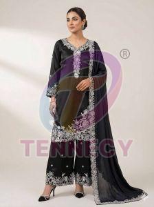 French Crepe Palazzo Suit With Dupatta