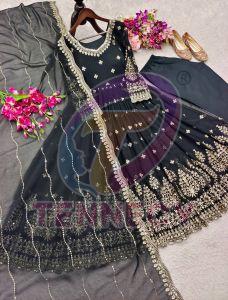 Full Sleeve Designer Georgette Gown Set