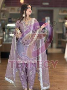 Glass Satin Farshi Plazzo Set