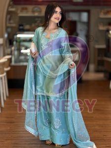Glass Satin Farshi Plazzo Set