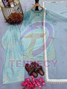 Glass Satin Farshi Plazzo Set