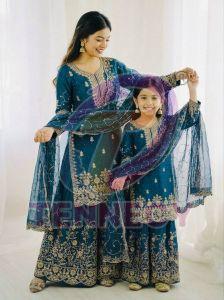 Gmy Silk Mother Daughter Set