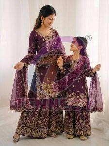 Gmy Silk Mother Daughter Set