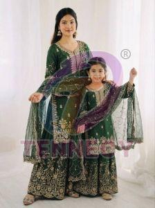 Gmy Silk Mother Daughter Set
