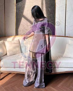 Grey Crepe Silk Farshi Salwar Set