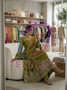 Heavy Embroidery Coding Dori Gown Set