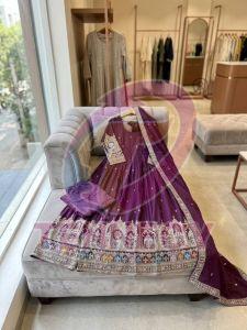 Heavy Embroidery Coding Dori Gown Set