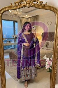 Heavy Embroidery Coding Dori Gown Set
