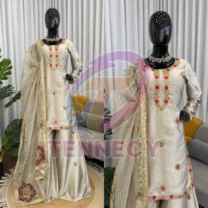 Heavy Zapan Satin Silk Plazoo Set