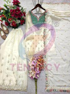 Mirror Diamond Embroidered Ethnic Sharara Set