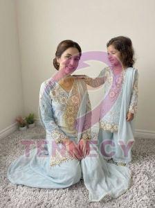 Mother Daughter Party Wear Combo Set