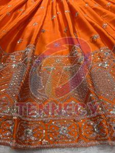 Orange Satin Silk Lehenga Set