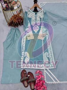 Organza Silk Plazzo Set