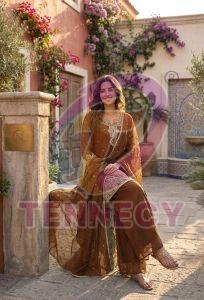 Party Wear Rangoli Crush Kurti Palazzo Set