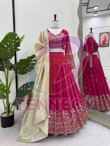 Pink Designer Georgette Lehenga Set