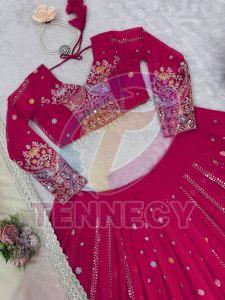 Pink Designer Georgette Lehenga Set