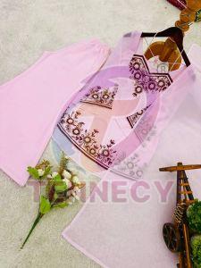 Pink Faux Georgette Top Plazzo Set