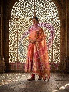 Pink Fendy Silk Anarkali Gown Set