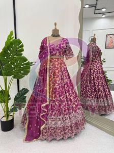 Pink Jacquard Lehenga Choli Set