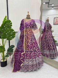 Pink Jacquard Lehenga Choli Set