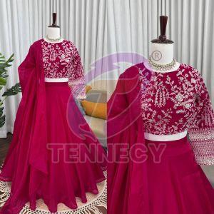 Pink Jmv Silk Lehenga Set