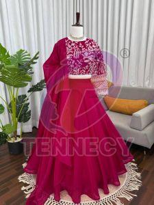 Pink Jmv Silk Lehenga Set
