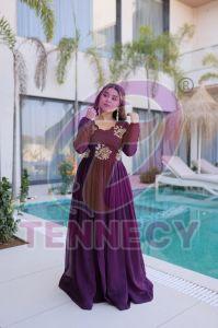 Premium Silver Crunchy Long Gown Set