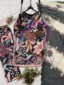 Printed Muslin Suit Set