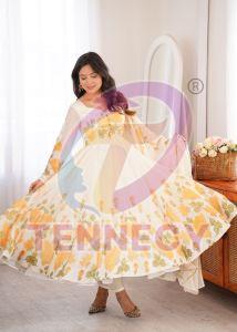 Printed Organza Silk Anarkali Set