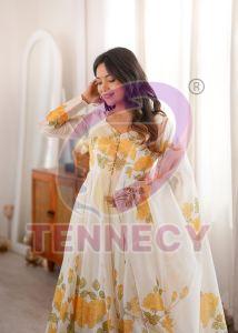 Printed Organza Silk Anarkali Set