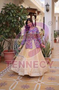 Printed Party Wear Jacquard Lehenga Choli Set