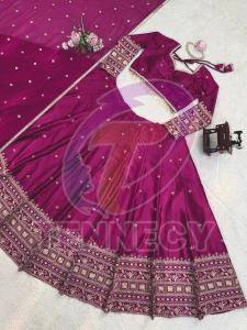 Purple Japan Satin Lehenga Set