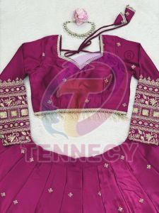 Purple Japan Satin Lehenga Set