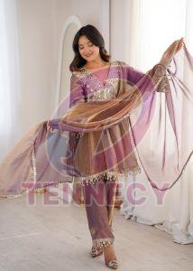 Real Mirror Embroidered Ethnic Suit Set