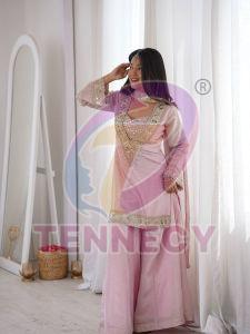 Real Mirror Embroidered Palazzo Suit Set