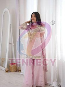 Real Mirror Embroidered Palazzo Suit Set