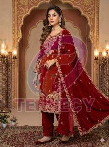 Roman Cording Sequins Embroidered Palazzo Suit Set