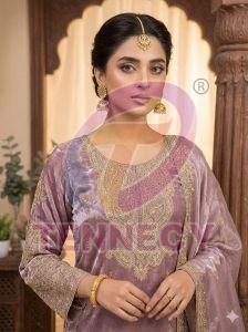 Roman Cording Sequins Embroidered Palazzo Suit Set